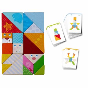 Arranging Game Funny Faces Tangram Wooden Tiles  |  Arranging Games