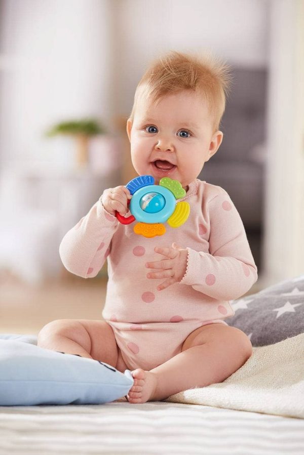 Blossom Plastic Baby Rattle & Teething Toy  |  Grasping + Teething Toys