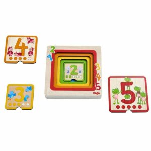 Counting Friends Wood Layering Puzzle 1 To 5  |  Puzzles